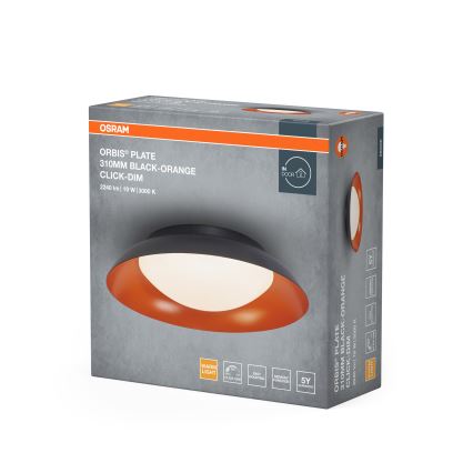 Osram - Plafonnier LED dimmable ORBIS PLATE LED/19W/230V Ø 31 cm orange/noir
