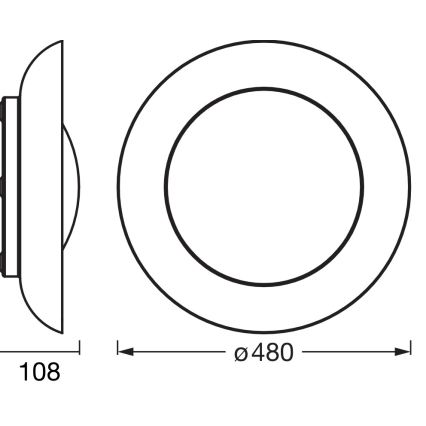 Osram - Plafonnier LED dimmable ORBIS PLATE LED/45W/230V Ø 48 cm vert/noir