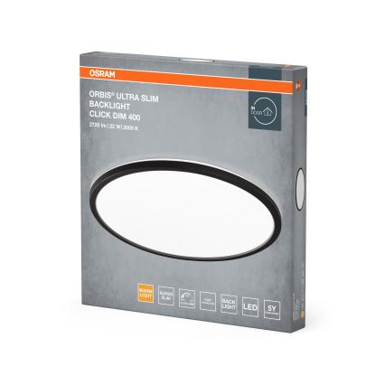 Osram - Plafonnier LED dimmable ORBIS ULTRA SLIM LED/22W/230V 3000K Ø 40 cm noir