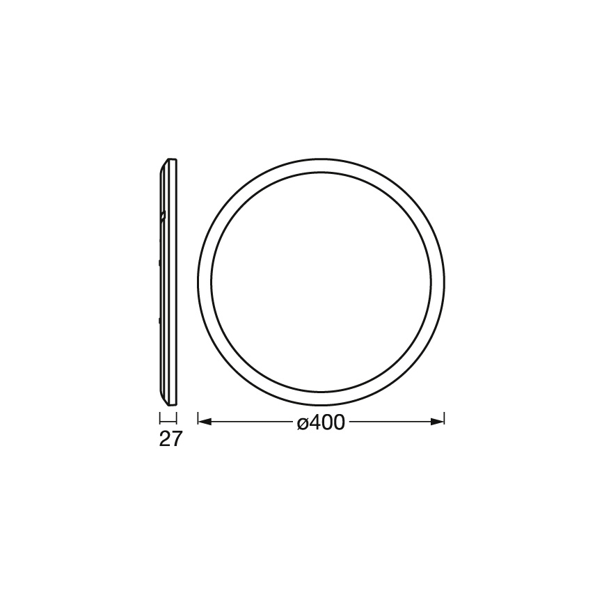 Osram - Plafonnier LED dimmable ORBIS ULTRA SLIM LED/22W/230V 3000K Ø 40 cm noir