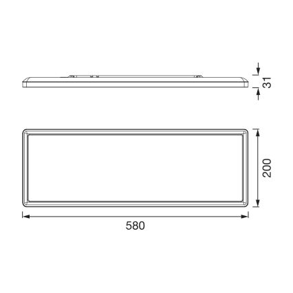 Osram - Plafonnier dimmable pour salle de bains PLANON EASYFIX LED/24W/230V 2600-6000K 20x58 cm IP54 noir + télécommande