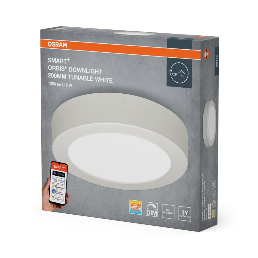 Osram - Plafonnier LED dimmable SMART+ DOWNLIGHT LED/12W/230V Ø 20 cm 3000-6500K Wi-Fi