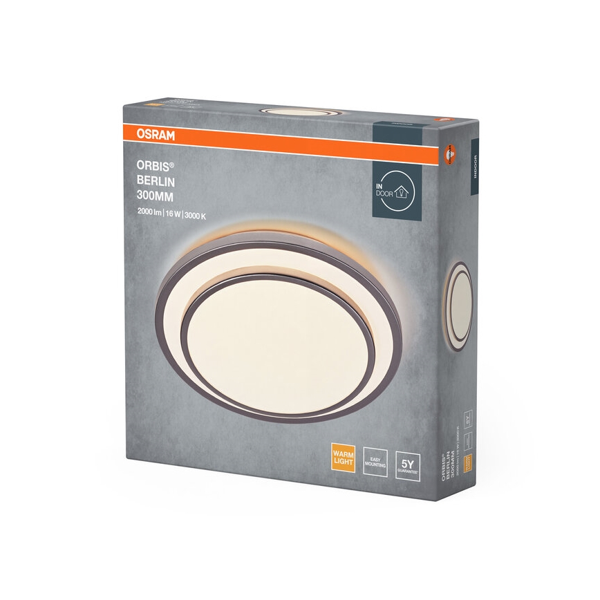 Osram - Plafonnier LED ORBIS BERLIN LED/16W/230V, Ø 29,3 cm, argenté