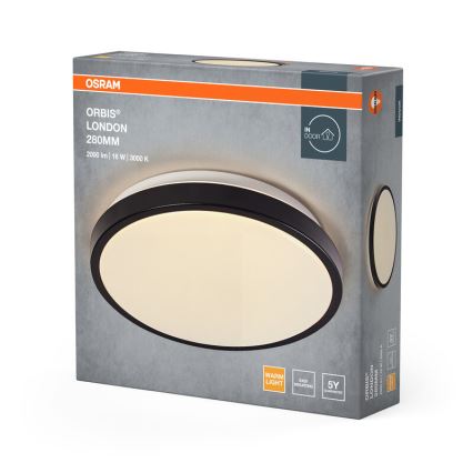Osram - Plafonnier LED ORBIS LONDON LED/16W/230V Ø 28 cm noir