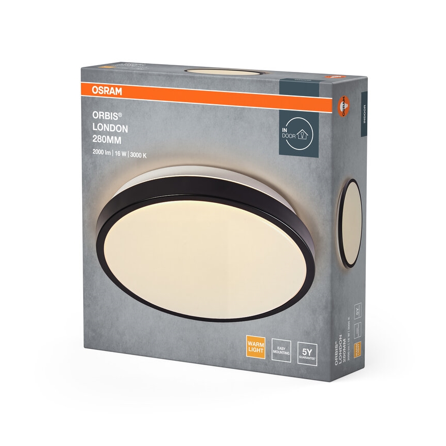 Osram - Plafonnier LED ORBIS LONDON LED/16W/230V Ø 28 cm noir