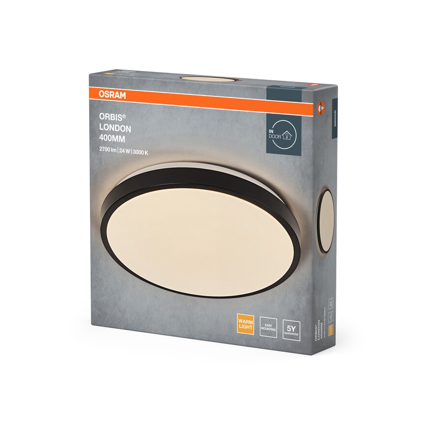 Osram - Plafonnier LED ORBIS LONDON LED/24W/230V Ø 39,5 cm noir