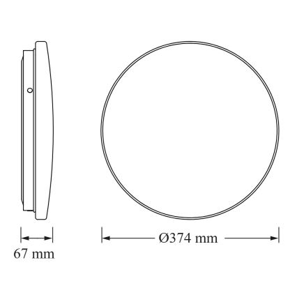 Osram - Plafonnier LED pour salle de bains avec capteur crépusculaire CEILING ROUND LED/24W/230V 3000K Ø 37 cm IP44 blanc