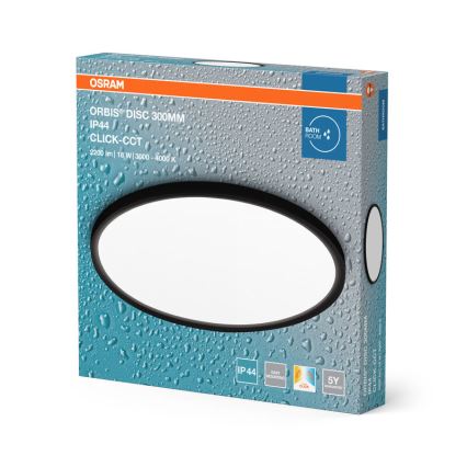 Osram - Plafonnier LED DISC pour salle de bains LED/18W/230V 3000/4000K Ø 30 cm IP44 noir