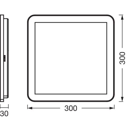 Osram - Plafonnier LED pour salle de bains ORBIS DISC LED/22W/230V 3000/4000K 30x30 cm IP44 en acier inoxydable