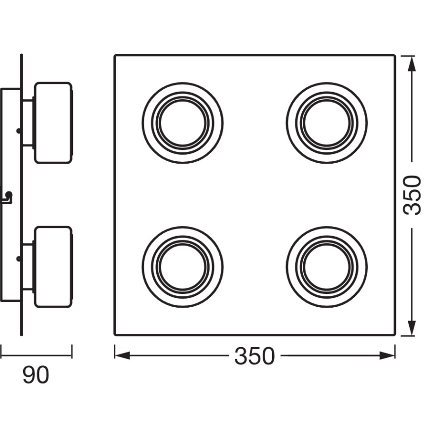 Osram - Plafonnier LED pour salle de bains ORBIS FLAME 4xLED/5,5W/230V 3000/4000K IP44 blanc