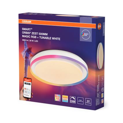 Osram - Plafonnier LED RGBW dimmable SMART+ MAGIC LED/38W/230V Ø 49 cm blanc 2700-6500K Wi-Fi