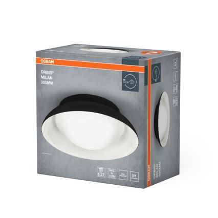 Osram - Plafonnier ORBIS MILAN 2xE27/10W/230V Ø 30,5 cm noir