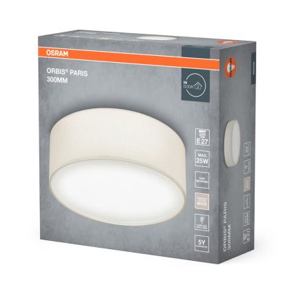 Osram - Plafonnier ORBIS PARIS 1xE27/25W/230V Ø 30 cm crème