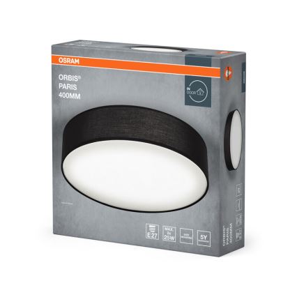 Osram - Plafonnier ORBIS PARIS 2xE27/25W/230V Ø 40 cm noir