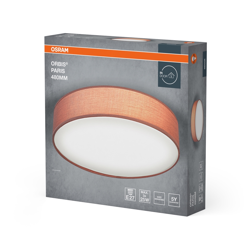 Osram - Plafonnier ORBIS PARIS 3xE27/15W/230V Ø 48 cm marron