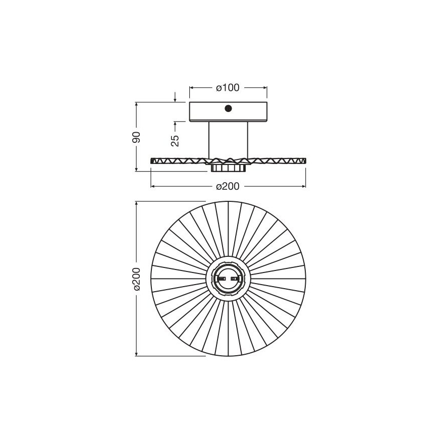 Osram - Plafonnier PLISSEE 1xE27/15W/230V Ø 20 cm anthracite