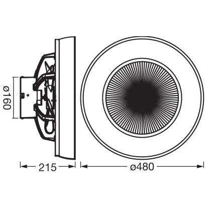 Osram - Plafonnier LED dimmable avec ventilateur de plafond LED/49W/230V 2700-6500K blanc/doré + télécommande