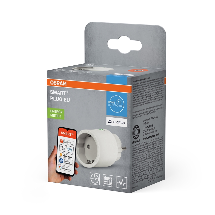 Osram - Prise connectée SMART+ MATTER SCHUKO 2300W/230V/10A Wi-Fi blanche