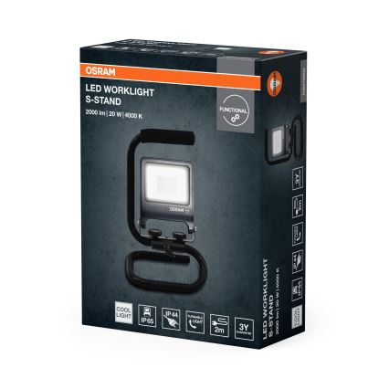 Osram - Projecteur LED avec support S-STAND, 20W, 230V, 4000K, IP65, anthracite