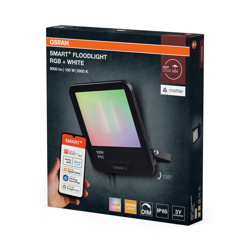 Osram - Projecteur LED RGBW dimmable SMART+ FLOODLIGHT LED/100W/230V IP65 Wi-Fi