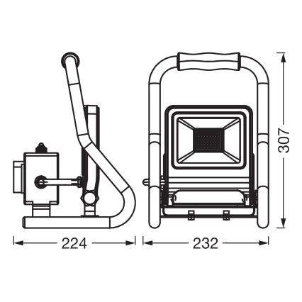 Osram - Projecteur LED sur pied R-STAND LED/30W/230V 4000K P44 orange