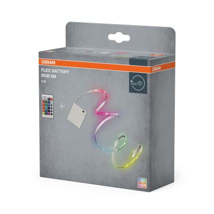 Osram - Ruban LED RGB dimmable FLEX BATTERY 5m LED/5W/4xAA + télécommande
