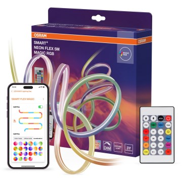 Osram - Ruban LED RGB dimmable pour extérieur SMART+ MAGIC 5 m, 24 W, 230 V, IP44, Wi‑Fi + télécommande