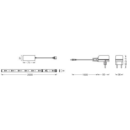 Osram - Ruban LED RGB+TW dimmable SMART+ FLEX 2m LED/8,5W/230V 2700-6500K Wi-Fi