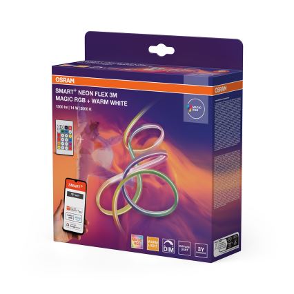 Osram - Ruban LED RGBW d'extérieur à intensité réglable SMART+ MAGIC 3 m LED/14 W/230 V IP44 Wi-Fi + télécommande