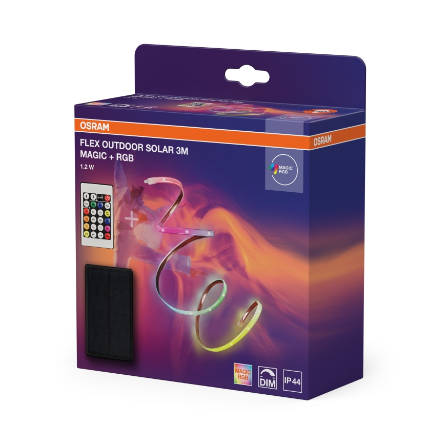 Osram - ruban LED solaire RGBW à intensité variable FLEX MAGIC 3m LED/1,2W/3,7V 2000 mAh IP44 + télécommande