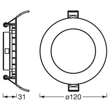Osram - SLIM LED inbouwspot LED/8W/230V 6500K pr. 12 cm