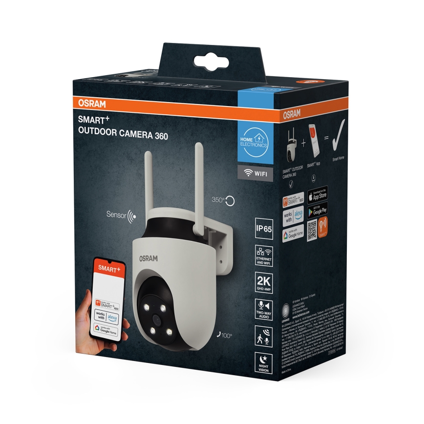 Osram - Slimme buitencamera 360° met 2K-sensor SMART+ 230V IP67 Wi-Fi