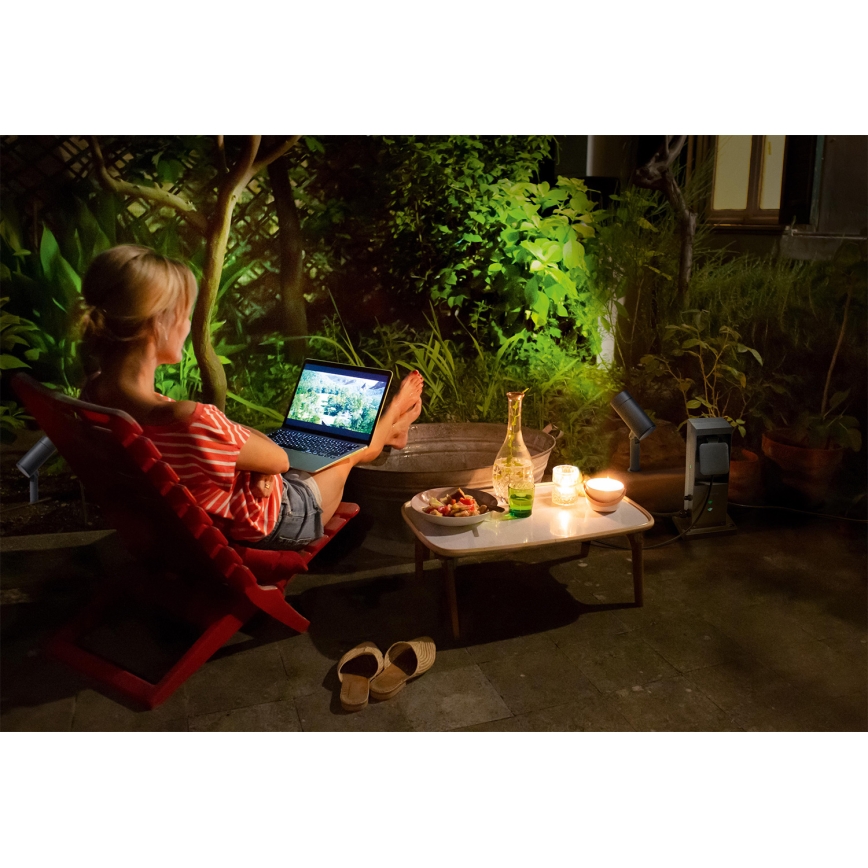 Osram - Slimme buitenstopcontactzuil 2x SCHUKO met Wi-Fi-repeater IP44