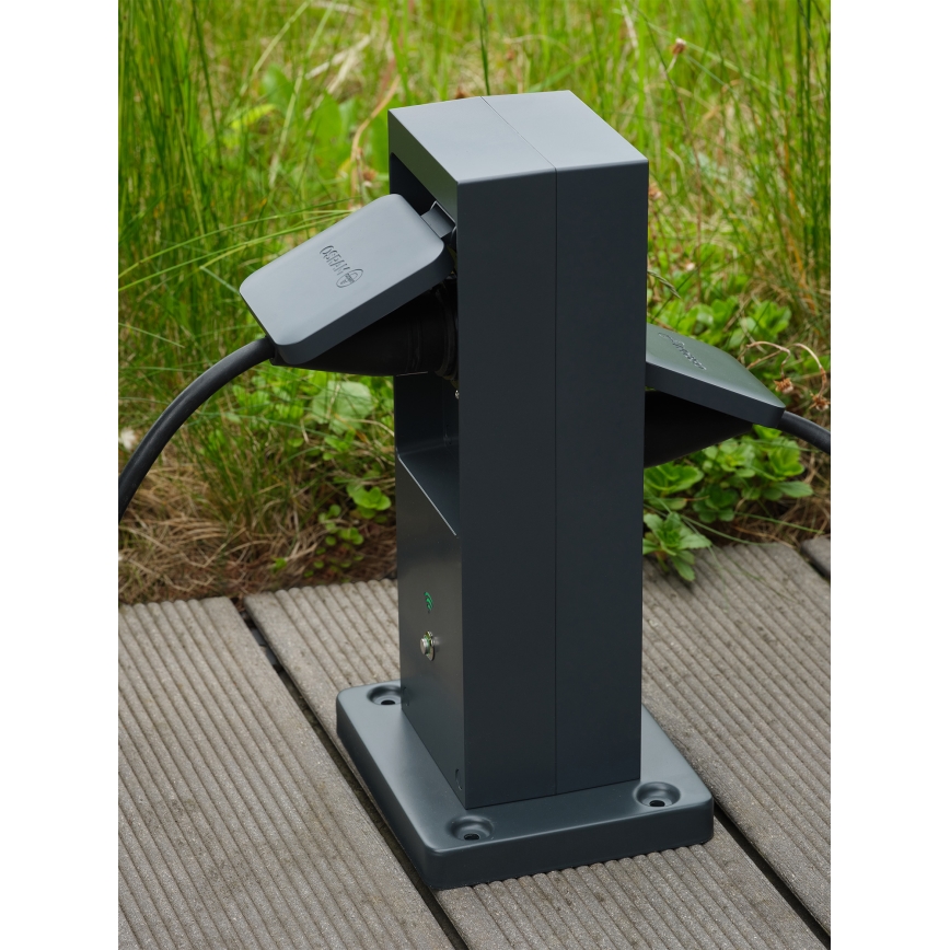Osram - Slimme buitenstopcontactzuil 2x SCHUKO met Wi-Fi-repeater IP44