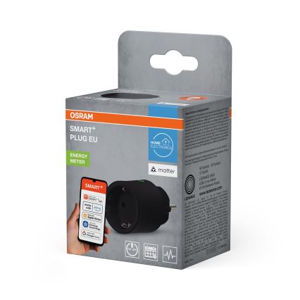 Osram - Slimme stekker SMART+ MATTER SCHUKO 2300W/230V/10A Wi-Fi zwart