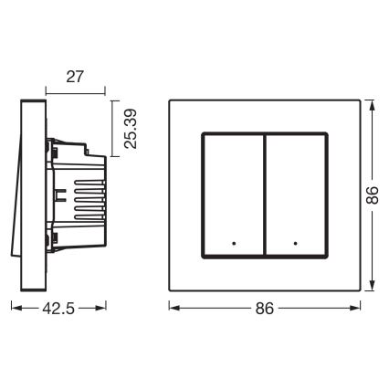 Osram - SMART+ MATTER 2-knops schakelaar 230V Wi-Fi