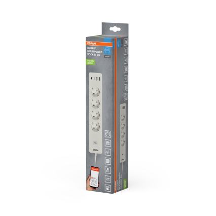 Osram - SMART+ verlengkabel 4Z type F + 2xUSB-A + 2xUSB-C Wi-Fi
