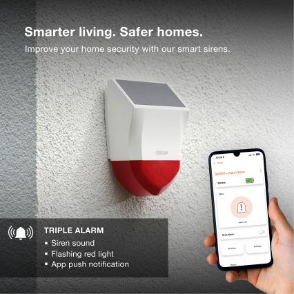 Osram - SMART+ zonne-alarmsysteem voor buiten 5V IP65 Wi-Fi