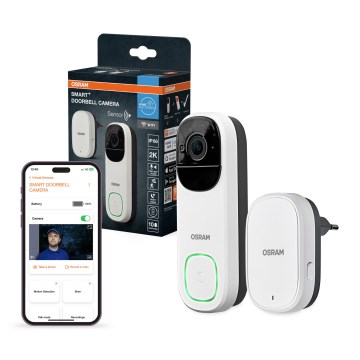 Osram - Sonnette vidéo intelligente SMART+ avec capteur 2K, 230 V, IP66, Wi‑Fi