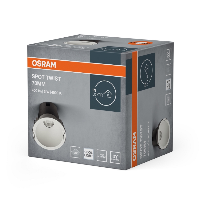 Osram - Spot encastrable LED SPOT TWIST LED/5 W/230 V 4000 K Ø 7 cm blanc