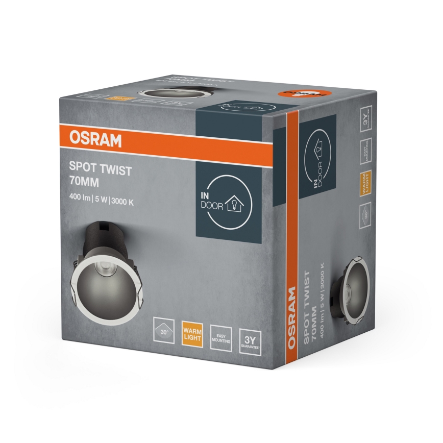 Osram - Luminaire encastré LED SPOT TWIST LED/5W/230V 3000K diam. 7 cm blanc/argenté