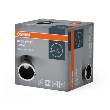 Osram - Spot encastré SPOT TWIST LED/5W/230V 4000K Ø 7 cm blanc/noir