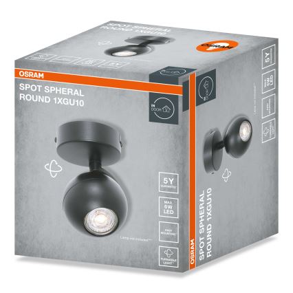 Osram - Spot SPHERAL 1xGU10/6W/230V zwart
