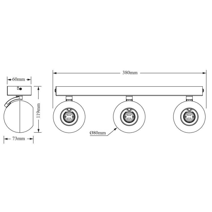 Osram - Spot SPHERAL 3xGU10/6W/230V noir