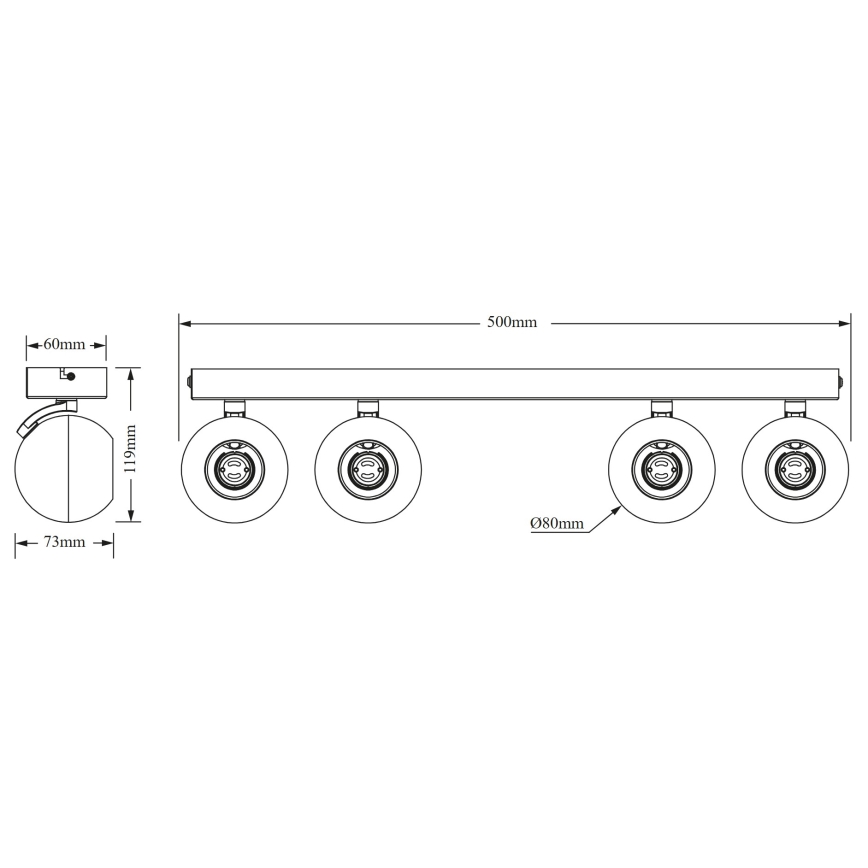 Osram - Spot SPHERAL 4xGU10/6W/230V noir