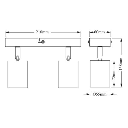 Osram - Spotarmatuur ELEMENTAL 2xGU10/6W/230V