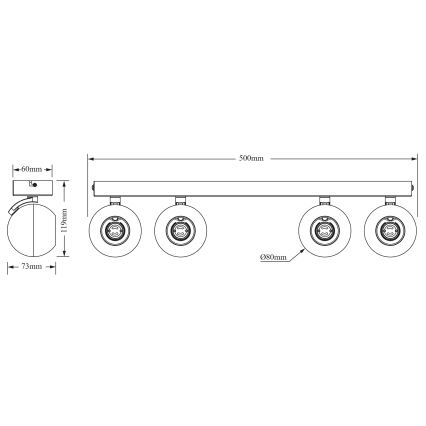 Osram - Spotarmatuur SPOT SPHERAL 4xGU10/6W/230V wit