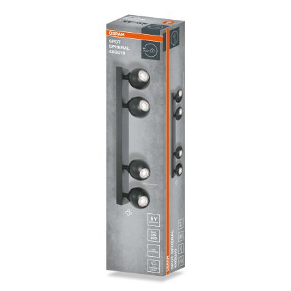 Osram - Spotarmatuur SPOT SPHERAL 4xGU10/6W/230V zwart