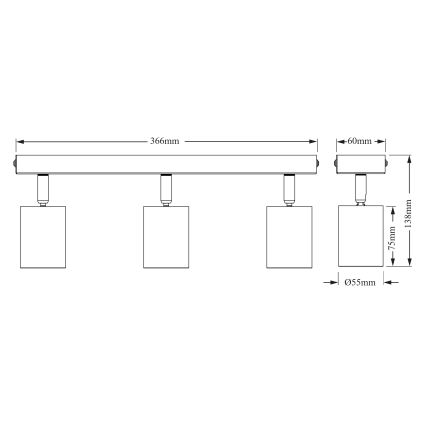 Osram - Spotlamp ELEMENTAL 3xGU10/6W/230V