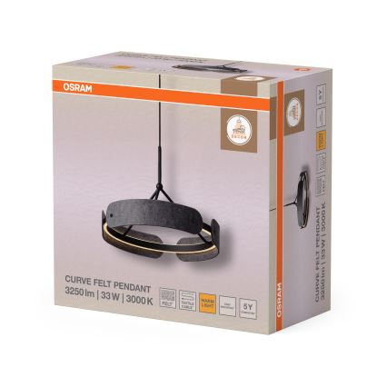 Osram - Suspension LED sur câble DECOR CURVE LED/33W/230V gris